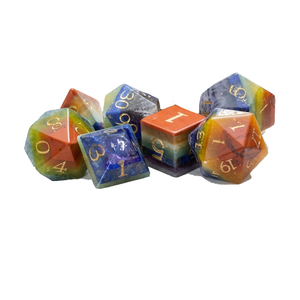 High quality stone dice <b>crystal</b> Seven <b>chakra</b> natural <b>crystal</b> reiki healing gemstones Engraved custom dice <b>set</b> Vikings <b>crystal</b> - Product Image 2