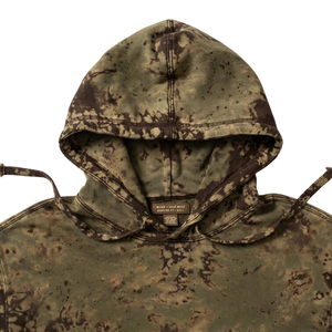 Sweat à capuche oversize délavé à l'acide avec motif camouflage, poche kangourou, capuche à cordon et poignets côtelés pour le streetwear - Product Image 3