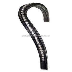 Bandas de cuero para cejas de cristal con cuero genuino y diamantes de imitación de cristal transparente Natural banda decorativa para cejas para brida - Product Image 3