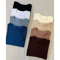 T-shirt décontracté à manches courtes et col rond pour homme, 100 % coton, coupe classique, couleur unie, respirant, en jersey tricoté, de la marque T LAYER CO.