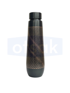 OTSAK – Gourde portable vintage en cuivre pur noir gravé, étanche, écologique, grande capacité, pour voyage en extérieur, personnalisable - Product Image 1