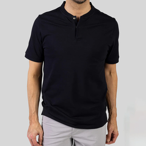 เสื้อโปโลผู้ชายสีเขียวล้วน แขนสั้น ผ้าถัก ทรงปกติ ดีไซน์กระดุม - Product Image 4