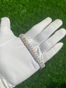 Men's 8-Inch Hip Hop Bracelet Miami 14mm Cuban Link VVS Diamond Prong Cuban Chain Sterling <b>Silver</b> Jewelry gifts for men - Product Image 2