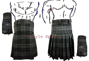 สินค้าขายดี ผ้ากิ๊ตส์ลายสก็อตทันสมัยสำหรับผู้ชาย ผ้ากิ๊ตส์อเนกประสงค์แบบหนา พร้อมกระเป๋าคาร์โก้และสายรัดปรับได้ - Product Image 4