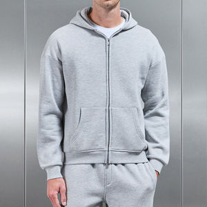 Conjunto Deportivo Informal para Hombre, Estilo Urbano, 100% Algodón, Felpa Transpirable, Sudadera con Cierre de Cremallera, Pantalones Deportivos, Cierre con Cordón, para Invierno - Product Image 4