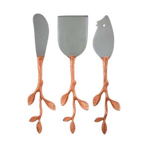 Juego de cuchillos con diseño de hojas de calidad garantizada, diseño metálico moderno que complementa la estética contemporánea de la cocina. - Product Image 3