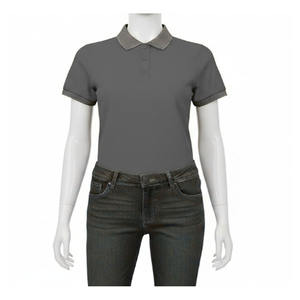 Polo homme uni à manches courtes, respirant, 100% coton, tissu tricoté, boutons sur le devant, impression de logo personnalisée. - Product Image 4