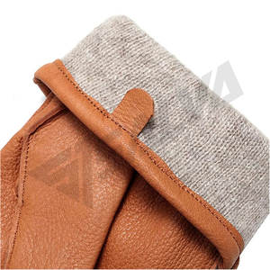 Gants en cuir marron pour femme, en peau de mouton, de marque, pour l'hiver, design fabricant, pour moto, mode et habillage - Product Image 5