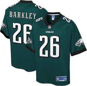 Camiseta de Fútbol Philadelphia Barkley 26 Verde Poliéster para Hombre y Mujer, Personalizada con Bordado, Cinta Impresa, Terciopelo y Cuero - Product Image 1