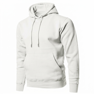 Men's Royal Blue Hooded Sweatshirt Regular Fit Cotton Fleece Casual Pullover with Front Pocket Autumn Wear - Product Image 4