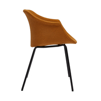 Chaise de salle à manger ergonomique moderne rembourrée, pieds en métal noir, coussin en tissu doux, fauteuil durable et stable pour la maison/le restaurant