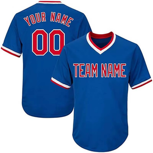 Baseball/Softball Jersey V Neck Short Sleeve 100%Polyester <b>Mesh</b> <b>Plus</b> <b>Size</b> Retro Teams Wear Custom Team Name Logo Pullover Jersey - Product Image 4