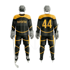 Nouveaux uniformes de hockey sur glace imprimés très demandés, 100 % polyester, logo personnalisé, sans manches, col en V, haute qualité pour usage décontracté - Product Image 4