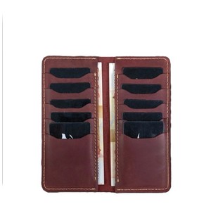 Burgundy Genuine <b>Leather</b> Long <b>Bifold</b> <b>Wallet</b> Minimalist Multi Card Slot Holder Cash Pocket Executive Checkbook Clutch For <b>Men</b> - Product Image 5