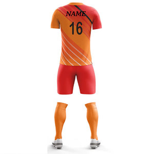 Tenues de football toutes saisons pour l'été – Kits complets en polyester/spandex haute extensibilité, maillot à manches courtes et short tricoté - Product Image 3