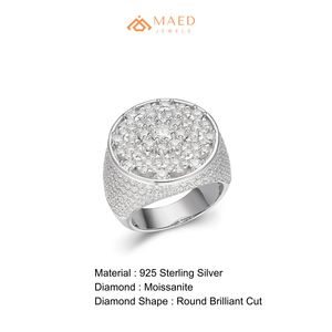 <b>Men's</b> Silver Tone Moissanite Signet <b>Ring</b> Luxury Hip Hop Engagement & Wedding Fashion Jewelry Gift <b>for</b> Stylish <b>Men</b> Daily Wear USA - Product Image 6