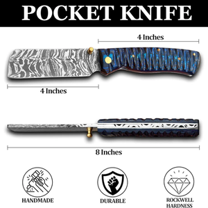 Cuchillo de Caza de Acero de Damasco con Alto Contenido de Carbono, Grabado, para Coleccionistas, con Funda de Cuero, para Uso en Exteriores, Envío Directo OEM - Product Image 2