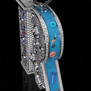 Compre un colgante de diamante moissanita certificado por GRA, estilo hip hop, en plata de ley 925, estilo rapero, en línea en India. - Product Image 4