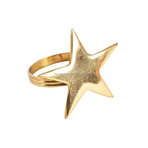 Anneau de serviette en or Royal pour femmes, Design en relief, petites feuilles, vaisselle, accessoires décoratifs - Product Image 4