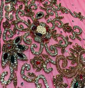 ผ้าลูกไม้ปักเลื่อมประดับคริสตัลวิบวับ งานปักมืออย่างประณีต สำหรับงานตัดเย็บเสื้อผ้าชั้นสูง ชุดเจ้าสาว และงาน DIY ขายส่ง - Product Image 2