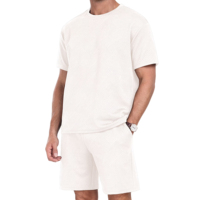 Conjunto de Camisetas Deportivas Casuales de Verano para Hombre, Cuello Redondo, Secado Rápido, Transpirable, Diseño de Punto, Color Sólido, Venta al Por Mayor