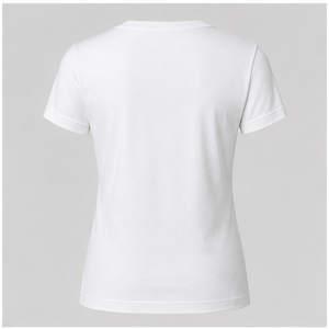 Custom <b>White</b> <b>Womens</b> Crew Neck <b>Short</b> <b>Sleeve</b> T <b>Shirt</b> Regular Fit Plain Casual Top WTS-0001 - Product Image 2
