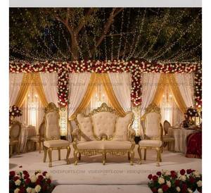 Conjunto de Sofás de Boda Tallados a Mano Estilo Imperial Real, Sofá de Novios de Lujo, Silla de Invitados a Juego, Muebles Tradicionales para Escenario Maharaja - Product Image 2