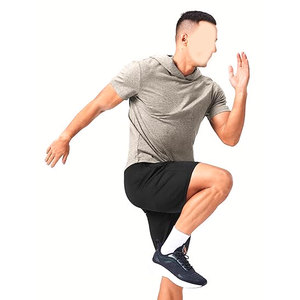 เสื้อฮู้ดแขนสั้นผู้ชาย เสื้อยิม น้ำหนักเบา แห้งเร็ว เสื้อฮู้ดออกกำลังกายสำหรับออกกำลังกาย ฟิตเนส เทรนนิ่ง วิ่ง - Product Image 4