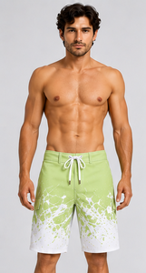 <b>Mens</b> Board Shorts Printed Quick Dry Casual Swim <b>Trunks</b> Drawstring Waist Pockets Beach Graphic Polyester Fabric Custom Logo OEM - Product Image 4