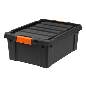 12 Gal. Heavy Duty <b>Plastic</b> Storage <b>Bins</b> with <b>Lids</b> Latching Totes 4-Pack - Product Image 2