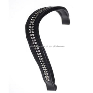 Banda acolchada para cejas de caballo de cuero con forma de onda profunda personalizada con incrustaciones de 1 Fila de cristales blancos, cadena ostentosa, banda para cejas de todos los tamaños - Product Image 5