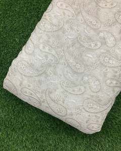 Chain Stitch Embroidery Knitted Lace <b>Sequin</b> Georgette Fabric 100% Polyester Eco-Friendly Breathable Industry Abaya <b>Kaftan</b> Modest - Product Image 3