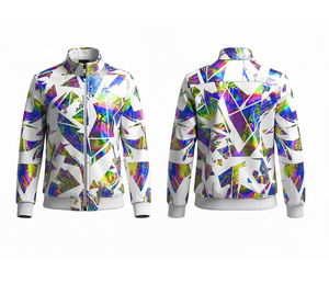 Veste bomber sublimée à fermeture éclair intégrale, vêtements de course et de fitness, chaude, respirante, séchage rapide |   Tailles Hommes Femmes Jeunes - Product Image 4