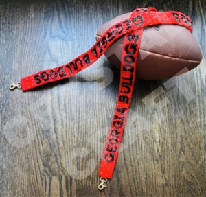 CRYSTAL CRAFT High Quality Iqra Creation Handmade Beaded Belts for Game Day <b>Purse</b> Straps with <b>Red</b> Raiders - Product Image 4