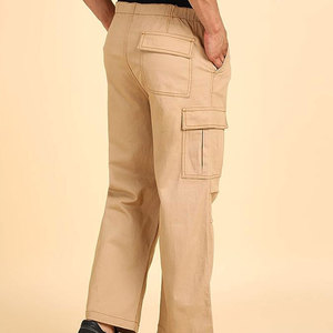 Pantalones Cargo Color Caqui para Hombre, Cierre con Cordón, Múltiples Bolsillos, Poliéster/Algodón Ecológico, Estilo Casual, para Otoño - Product Image 4