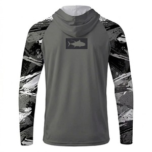 Sweat à capuche de pêche personnalisé avec logo, manches longues, imperméable, séchage rapide, protection UV UPF 50, durable, 100% polyester, unisexe - Product Image 3