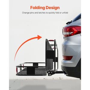 Portapacchi da Gancio Traino Impermeabile 152x51x15 cm, Capacità 227 kg, con Staffa Pieghevole e Rete Portaoggetti per un Trasporto Facile - Product Image 5