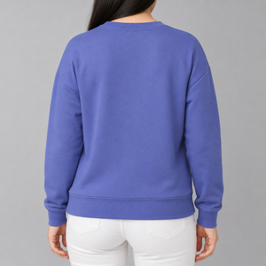 เสื้อสเวตเชิ้ตคอกลมผู้หญิง ผ้าฝ้าย 100% สีพื้น แขนยาว ถักทอ ระบายอากาศได้ดี ทรงปกติ โลโก้ด้านหน้า สำหรับฤดูใบไม้ร่วง - Product Image 2
