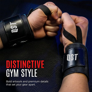 Bandes de maintien de poignet de sécurité pour le fitness en polyester antidérapantes avec logo personnalisé, support de poignet réglable, sangle de maintien pour haltérophilie avec attache pour le pouce - Product Image 6