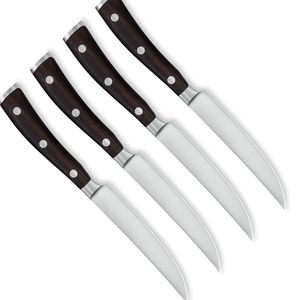 Commercial Steak <b>Knives</b> <b>Set</b> of 4 with Precision <b>Sharp</b> Stainless Steel Blades and Classic Black Handles for Restaurant Catering - Product Image 5