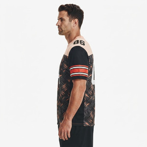 Maillot de football américain pour hommes avec col en V, maillot de football américain à manches courtes pour hommes, maillot de football américain sublimé pour hommes - Product Image 3