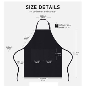 <b>Apron</b> for Men Women, Adjustable Cooking <b>Kitchen</b> <b>Apron</b> with 2 Pockets Machine Washable, Firm Stitching, Stain Resistance - Product Image 2