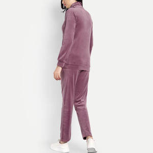 Premium Velvet 2 Piece <b>Zip</b> Hoodie <b>Trouser</b> Jogging Set Breathable Polyester Cotton Slim Fit Winter Hooded Tracksuit Custom Logo - Product Image 2