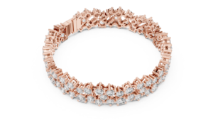 Pulsera de Diamantes Redondos de Oro de 18 Quilates, 90 Piedras, 14.45 Quilates, Pulsera de Diseño de Lujo, Joyería Elegante para Bodas y Fiestas - Product Image 3