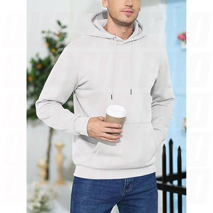 Sweat-shirt à capuche décontracté pour homme, ultra doux, doublé polaire, en mélange polyester-coton, avec impression par sublimation et sérigraphie sportive - Product Image 3