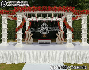 Mandap Triveni Redondo Sutil para Bodas Indias, Mandap de Tres Pilares Económico, Ideas de Mandap Tradicional de Fibra para Bodas en California - Product Image 3