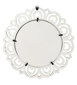 <b>White</b> Handmade Contemporary Decorative Wall <b>Mirror</b> Geometric Cutout <b>Frame</b> Living Room Bedroom Bathroom Home Decor REHMAN CRAFT - Product Image 3