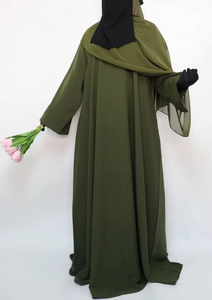Abaya Maxi Élégante Style Turc pour Femme, Imprimé Numérique Uni, Respirante, Légère, Infroissable, Quatre Voies - Product Image 4