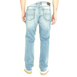 Men's High Waist Regular Fit Straight Leg Cotton Denim Jeans Black <b>Light</b> Blue Casual High Quality - Product Image 4