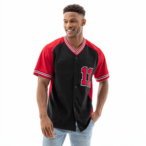 Maillot de baseball respirant, anti-humidité, séchage rapide, col en V, 100% polyester, maillot de baseball pour homme, maillots de baseball américains - Product Image 3